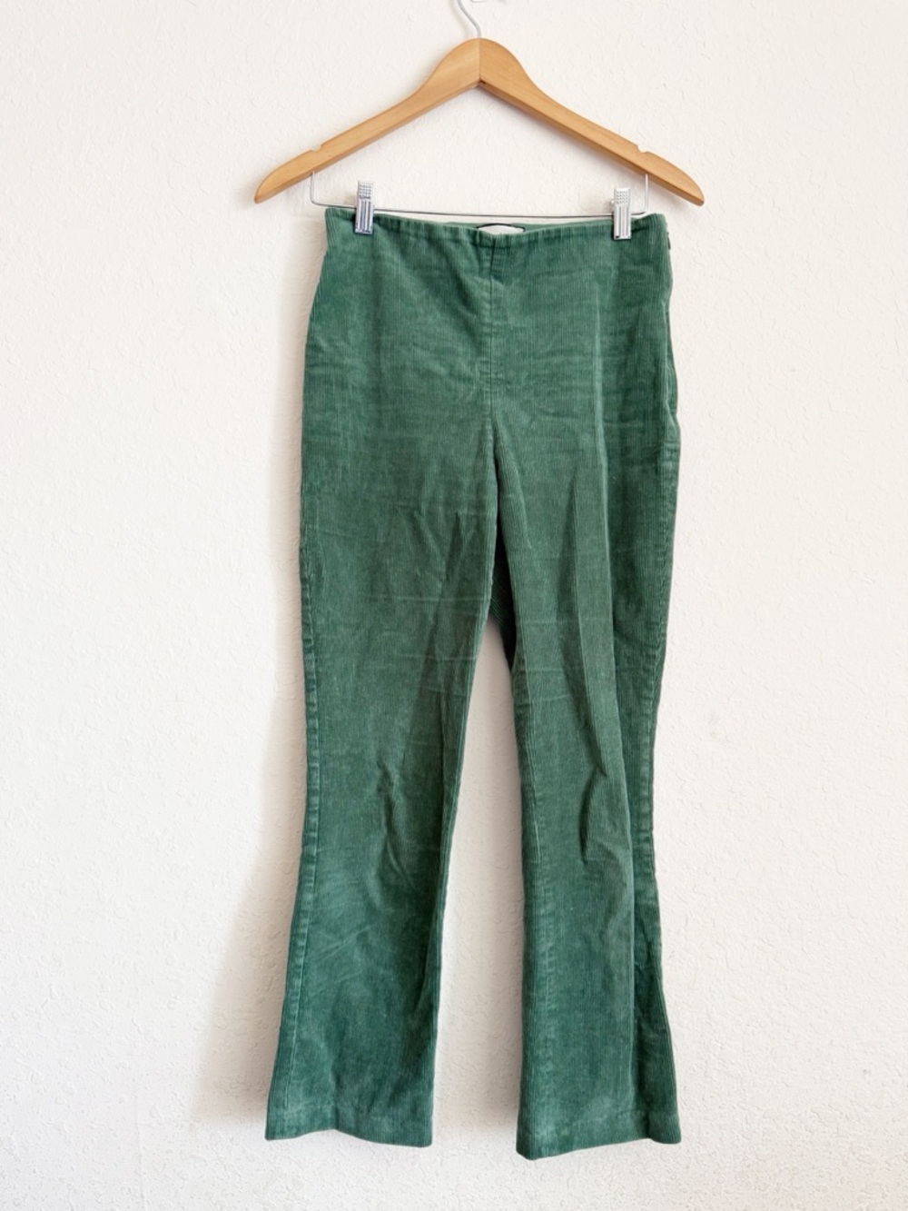 Tuckernuck Forest Green Corduroy Cropped Flare Pants